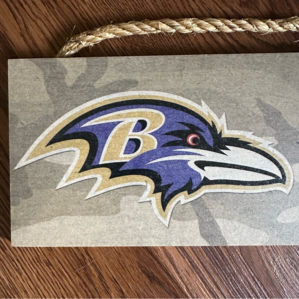 NFL Baltimore Ravens Wooden Wall Decor - 16”x 4”- Excellent Condition - Picture 3 of 6